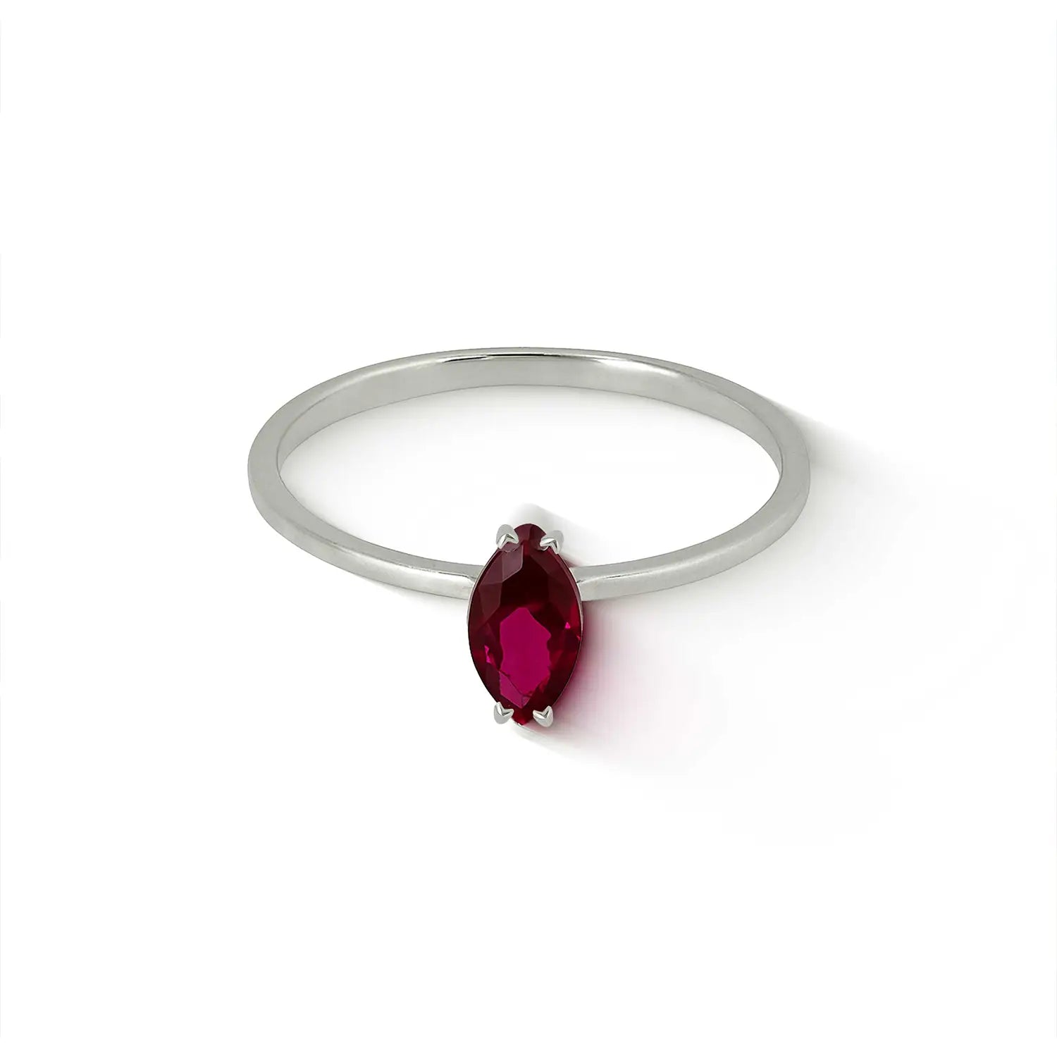 Dark Pink Stone Silver Ring - Made With Pure 925 Silver