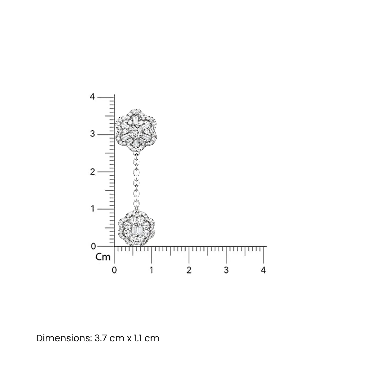 Elegant Floral Drop Silver Earrings - Made With Pure 925 Silver