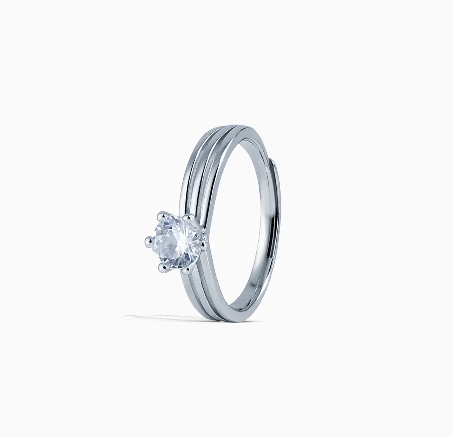 Pure Silver Classic Solitaire Ring - Made With Pure 925 Silver