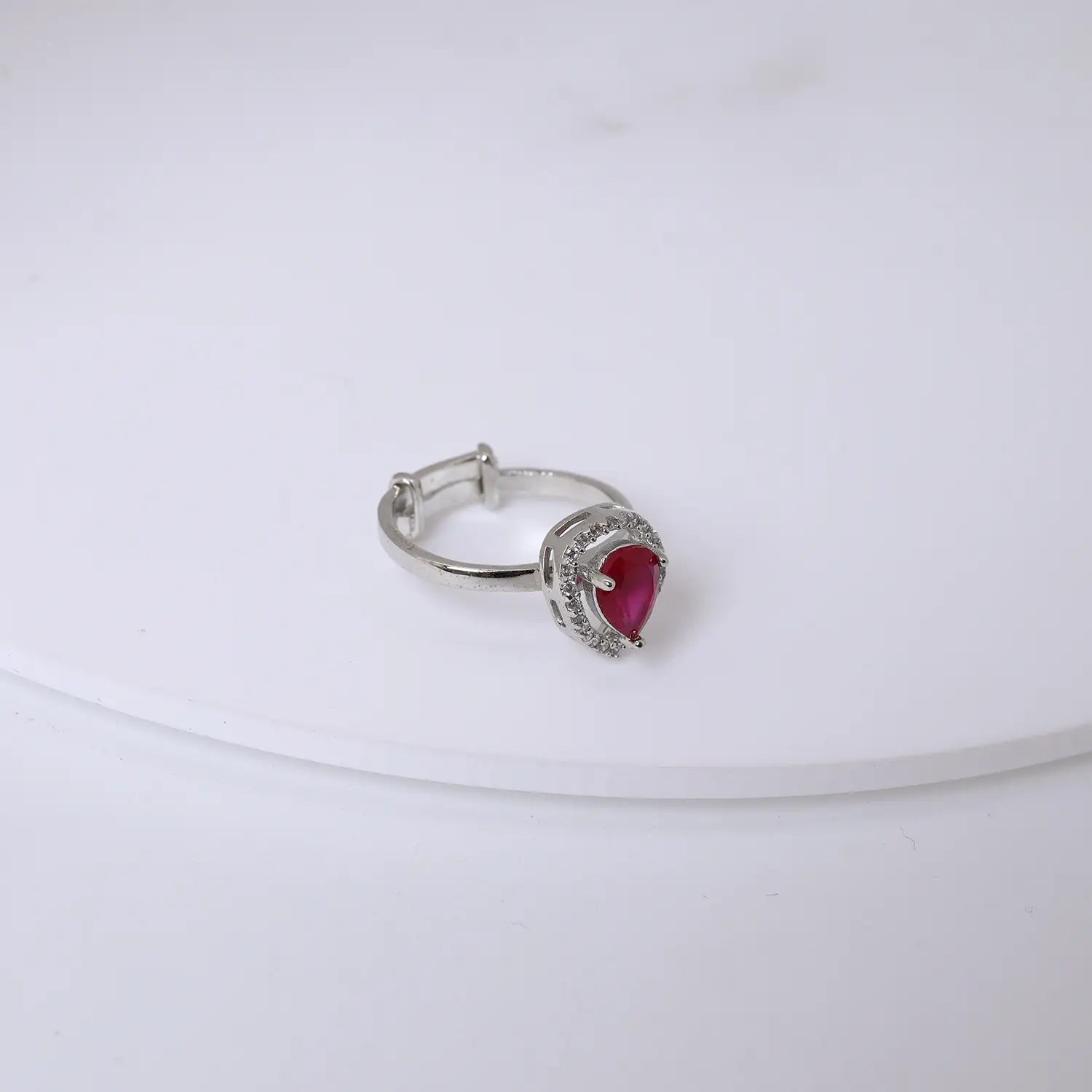 Royal Ruby Drop CZ Pure Silver Jewellery Set- Made With Pure 925 Silver