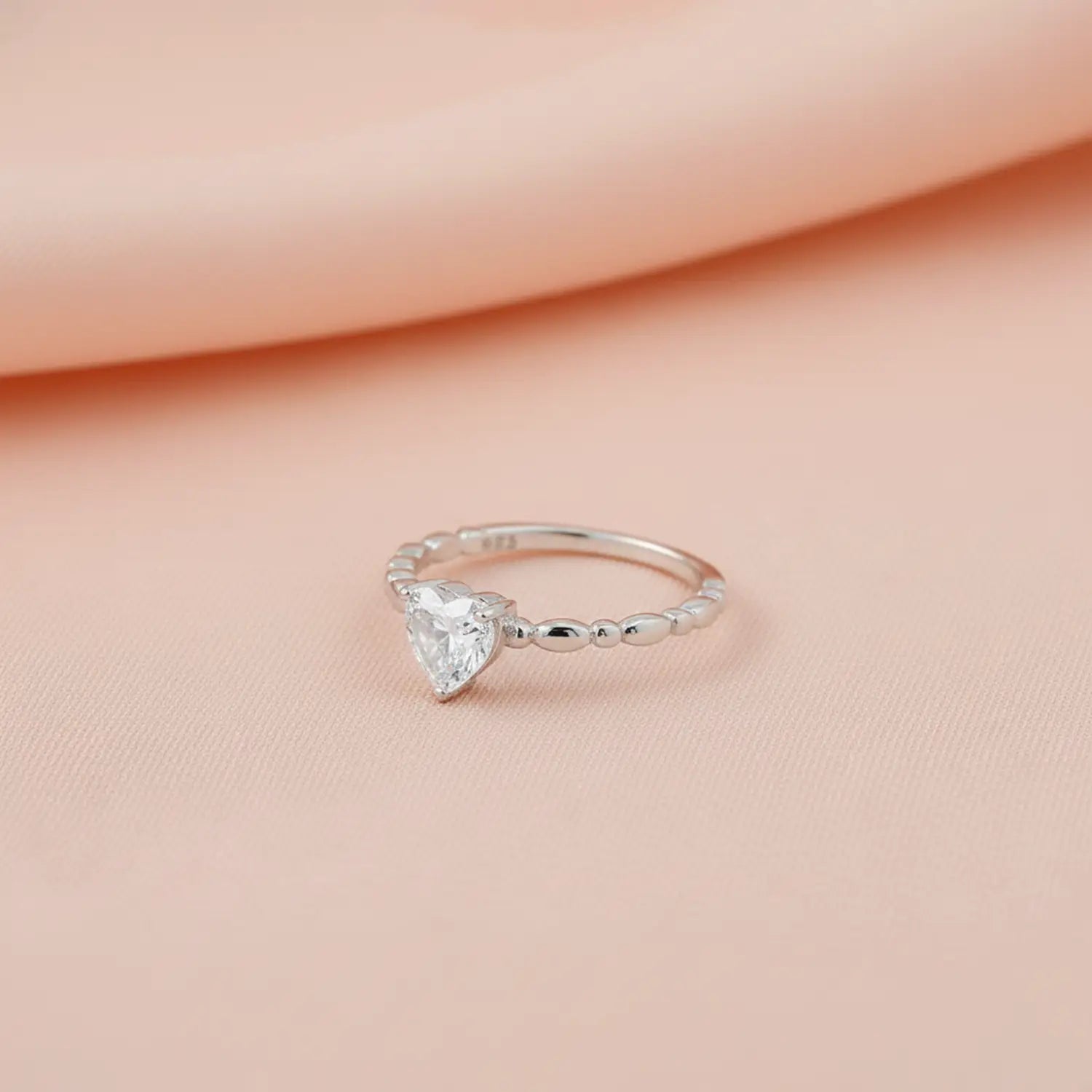 Heart Solitaire Pure Silver Ring - Made With Pure 925 Silver