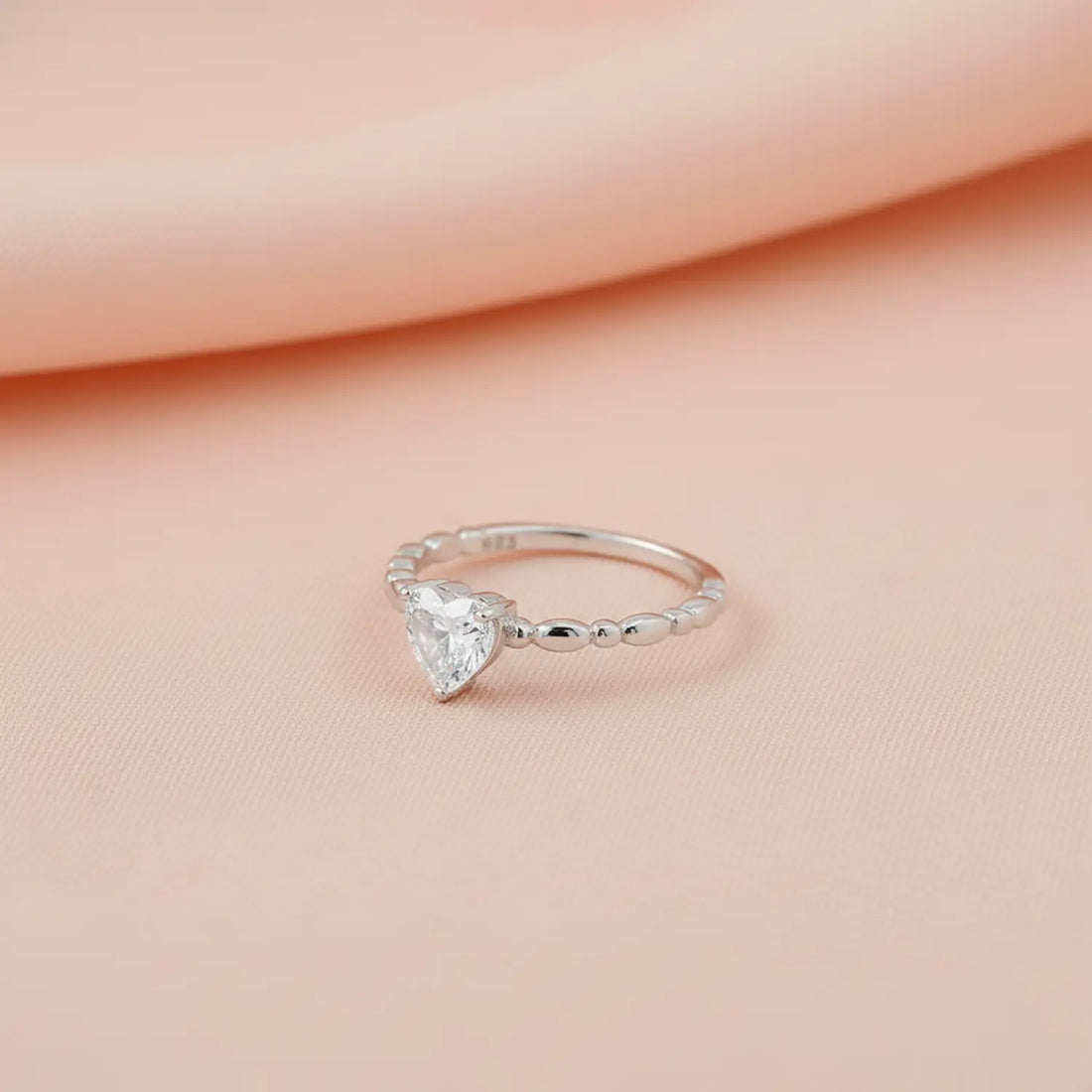 Heart Solitaire Pure Silver Ring - Made With Pure 925 Silver