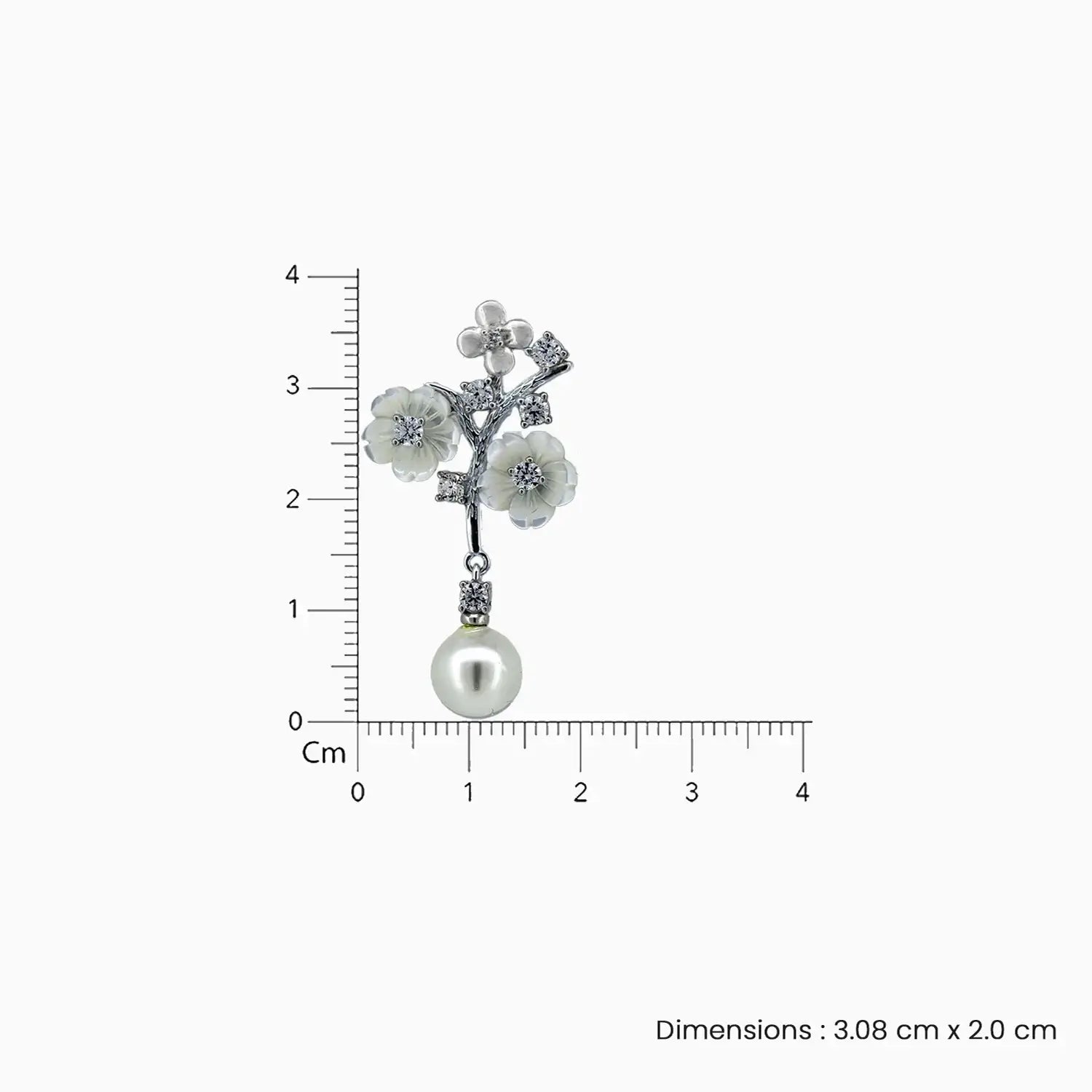 Floral Pearl Drop Silver Earrings- Made With Pure 925 Silver