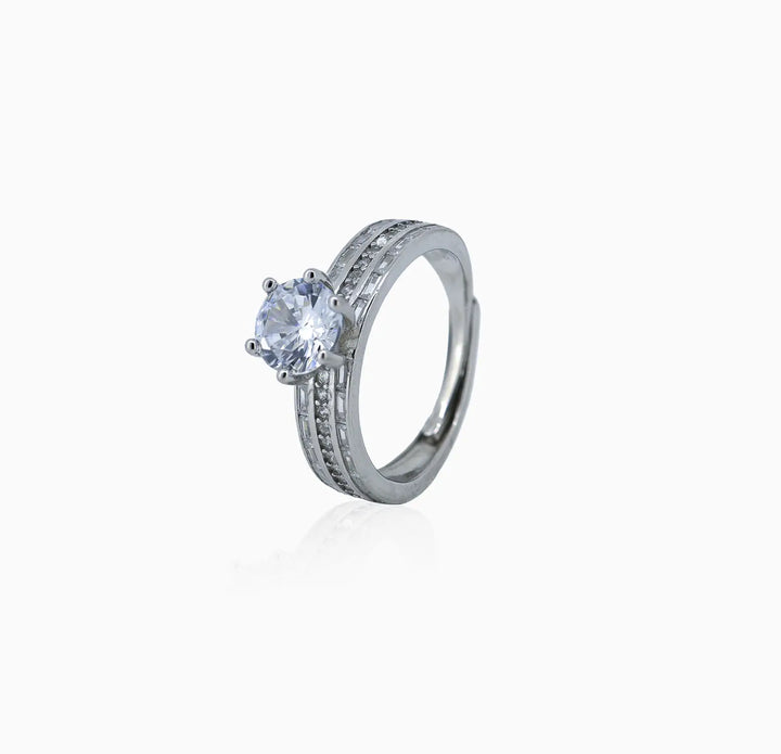 Pure Silver Classic Solitaire Ring - Made With Pure 925 Silver