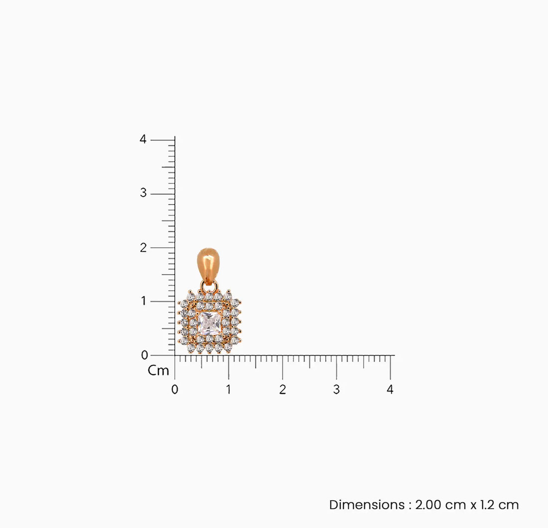 Elegant Rose Gold-Plated Silver Pendant with Sparkling CZ Stones - Made With Pure 925 Silver