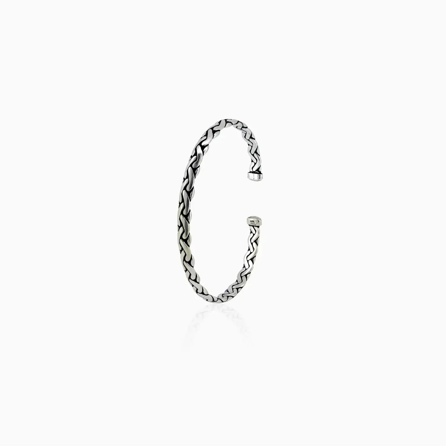 Braided Pure Silver Cuff Bracelet - Made With Pure 925 Silver