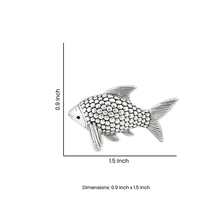 Auspicious Silver Fish Showpiece - Made With Pure 925 Silver