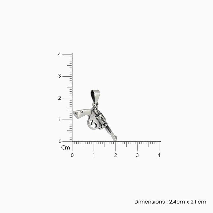 Revolver Design Pure Silver Pendant- Made With Pure 925 Silver