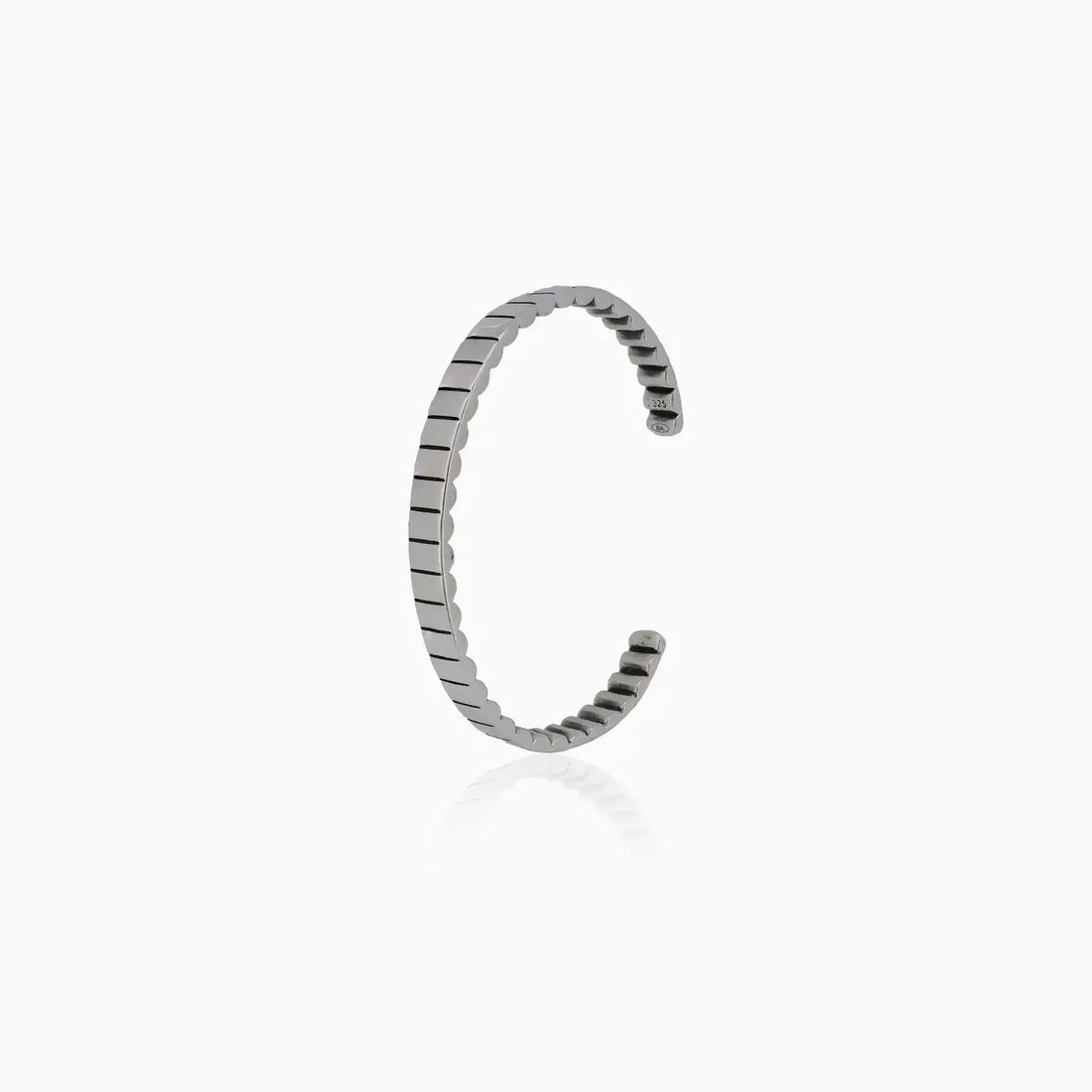 Pure Silver Striped Cuff Bracelet - Made With Pure 925 Silver