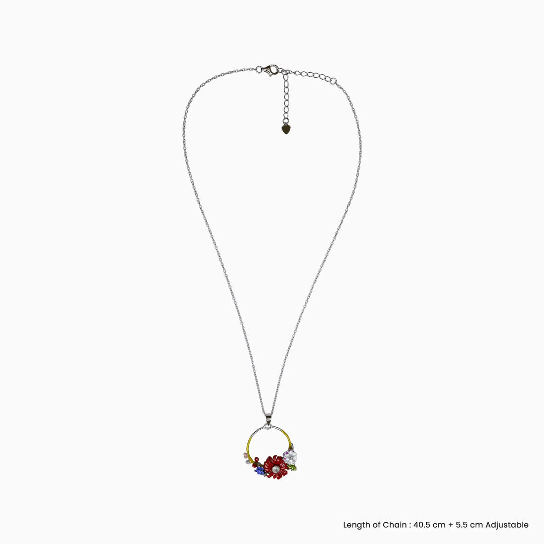 Floral Harmony Silver Necklace Set- Made With Pure 925 Silver