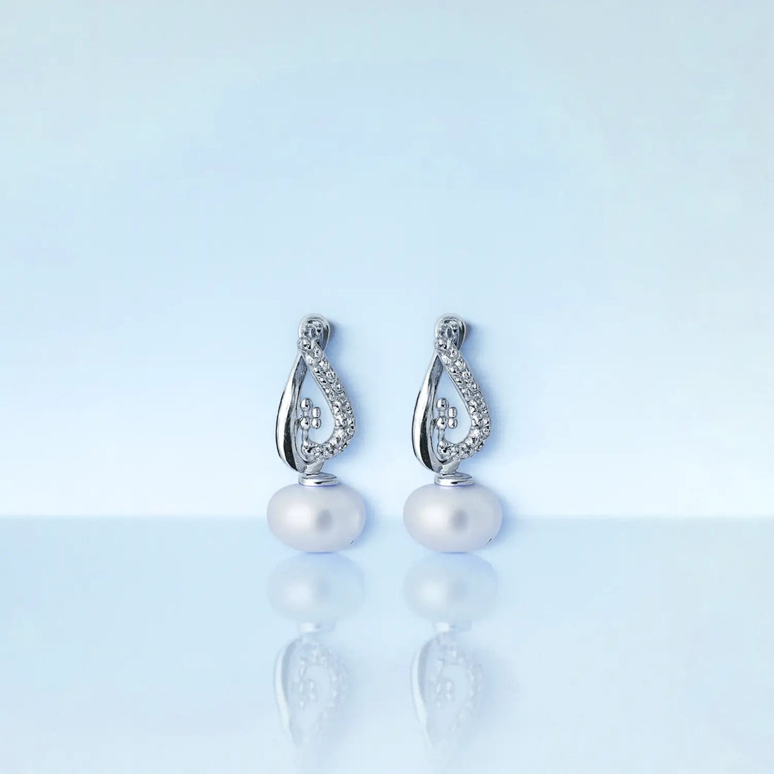 Pure Silver Pearl Drop Earrings with  Design- Made With Pure 925 Silver
