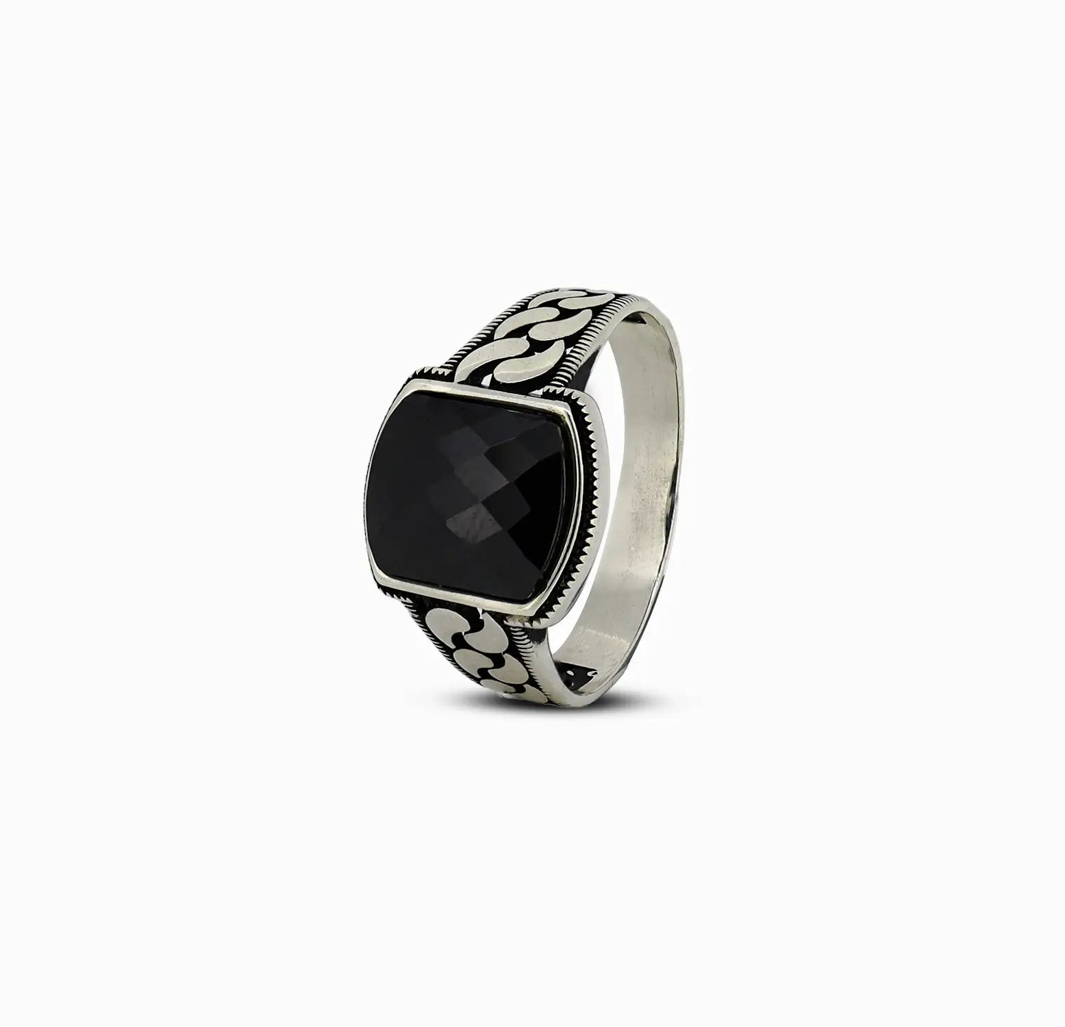 Pure Silver Black Onyx Ring - Made With Pure 925 Silver