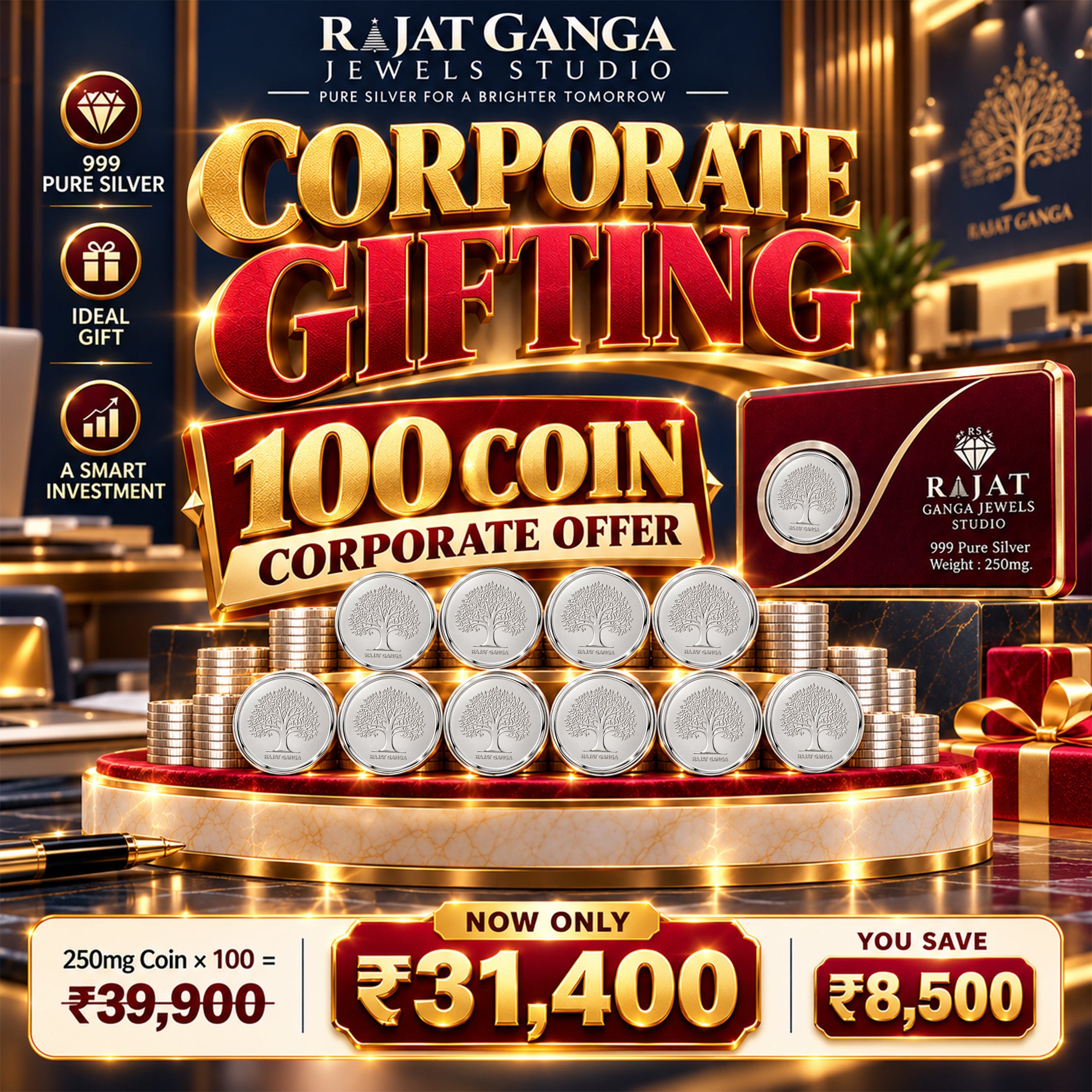 999 Pure Silver 250mg Coin – Corporate Gifting Collection