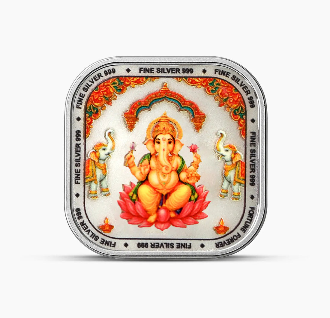 Lord Ganesha Fine Silver Coin - Made With Pure 925 Silver