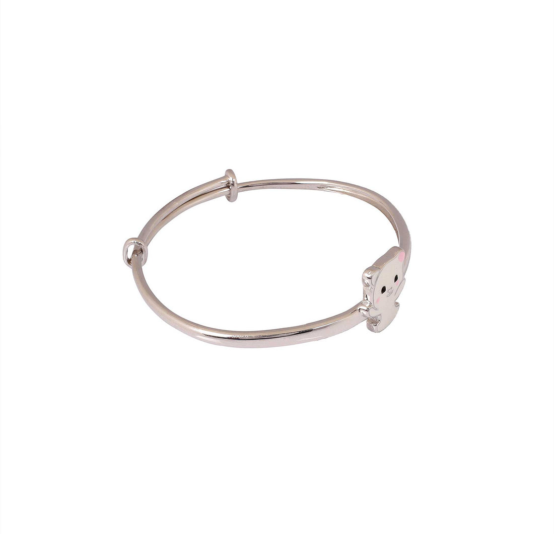 Cute Kitty Silver Kids Kada Bracelet - Made With Pure 925 Silver