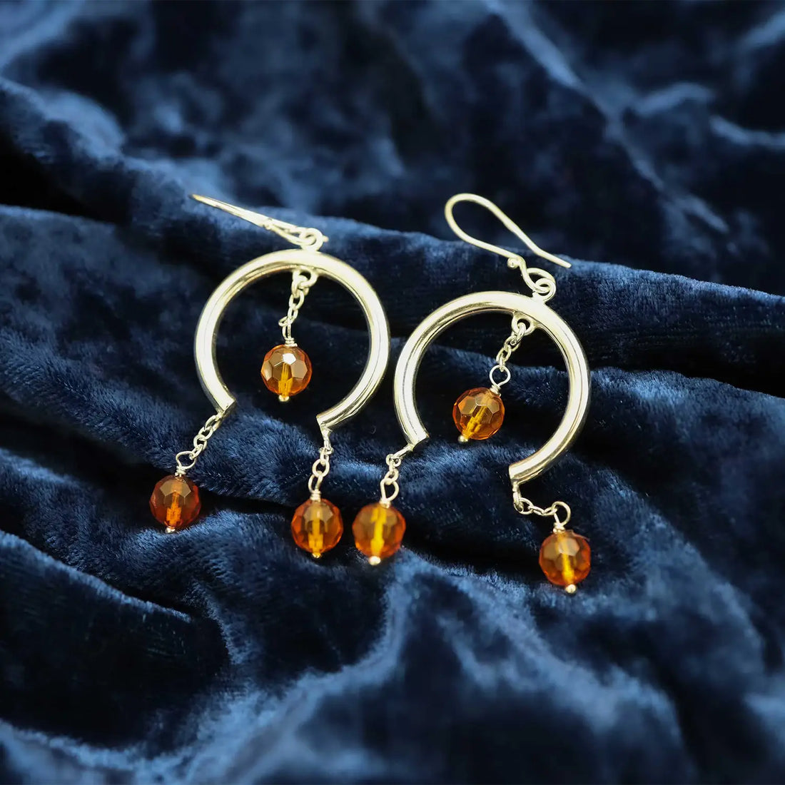 Amber Charm  Silver Dangle Earrings- Made With Pure 925 Silver
