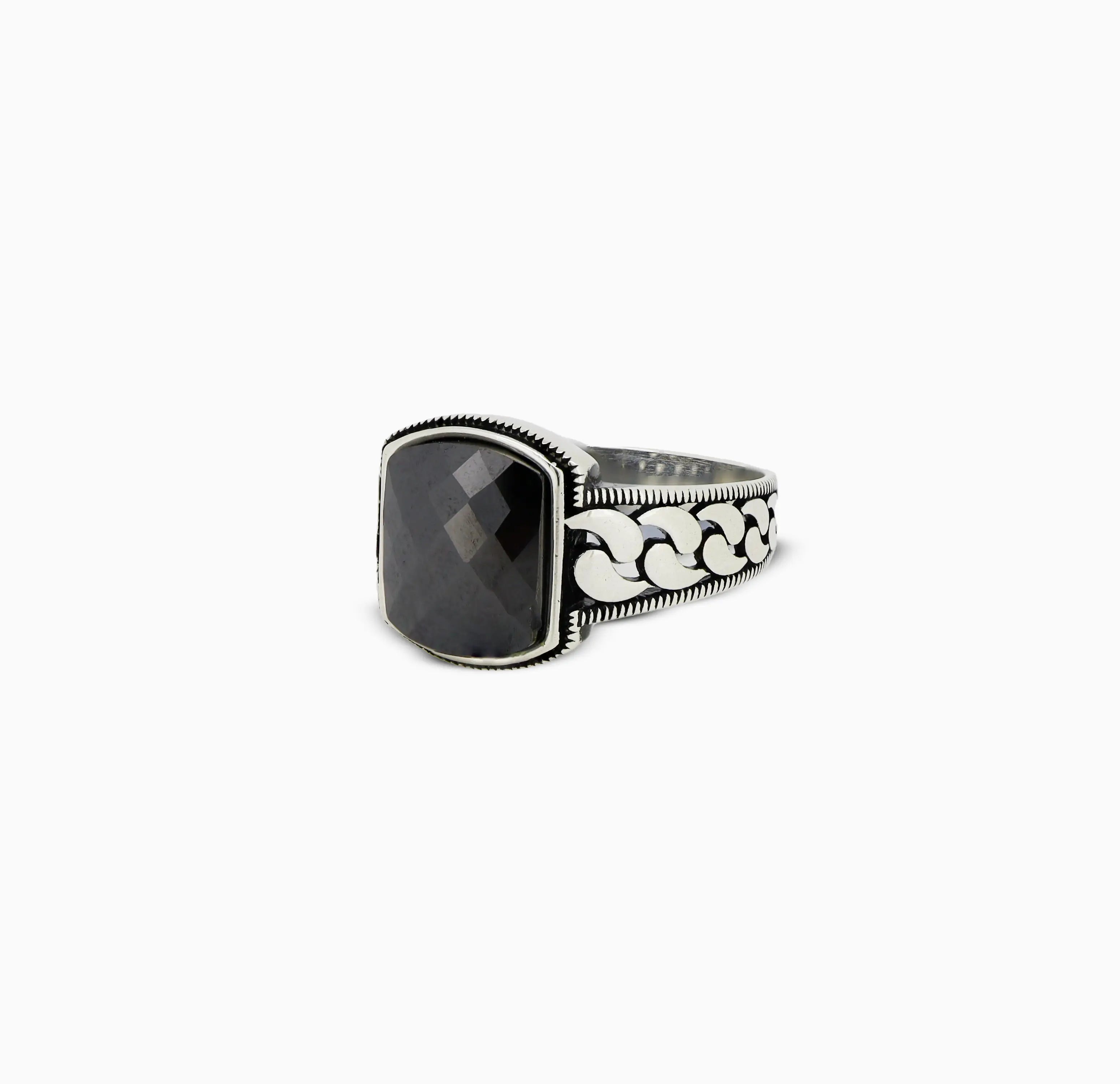 Pure Silver Black Onyx Ring - Made With Pure 925 Silver