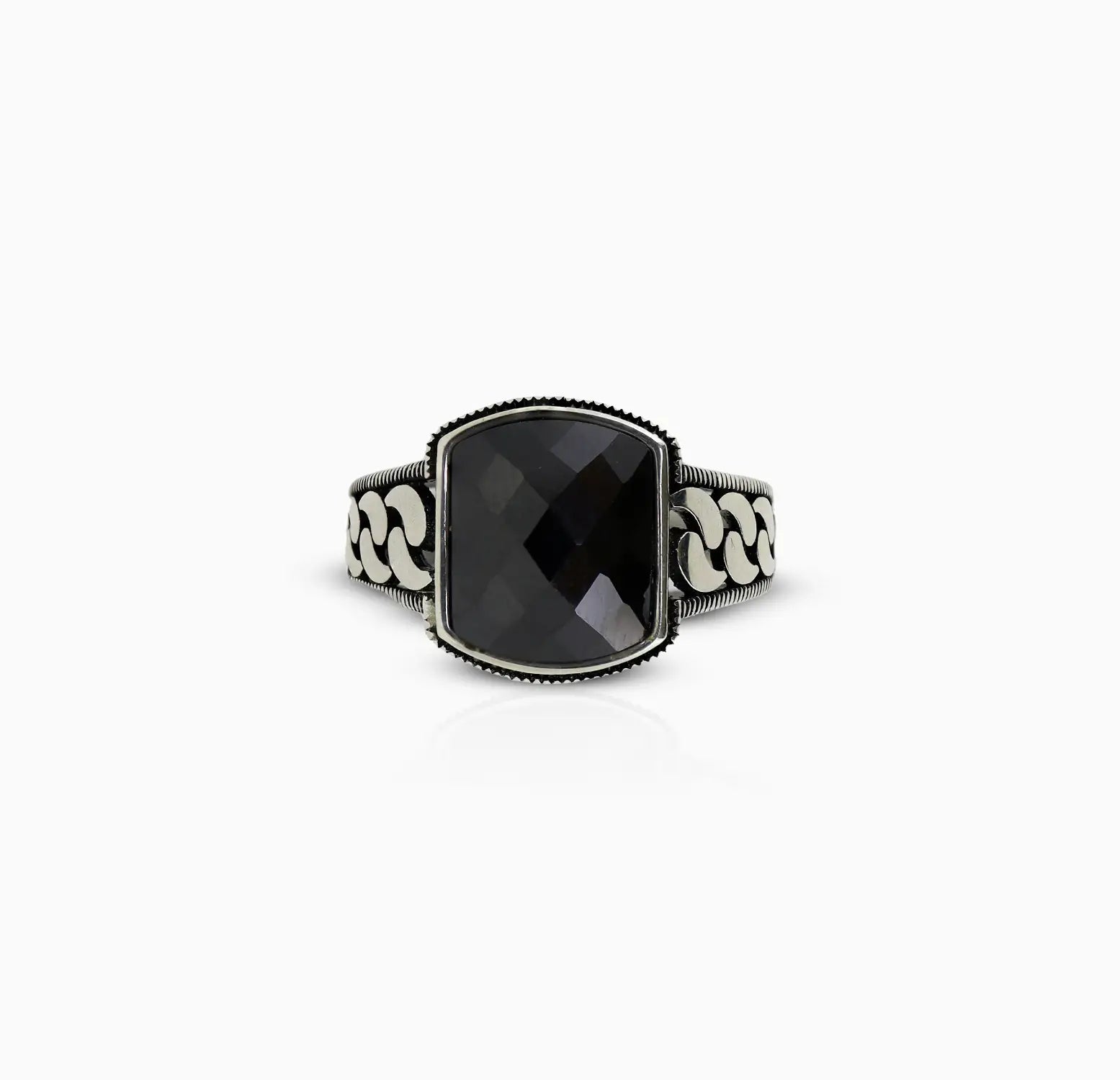 Pure Silver Black Onyx Ring - Made With Pure 925 Silver
