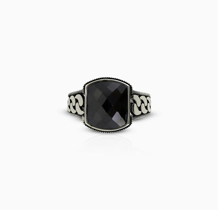 Pure Silver Black Onyx Ring - Made With Pure 925 Silver