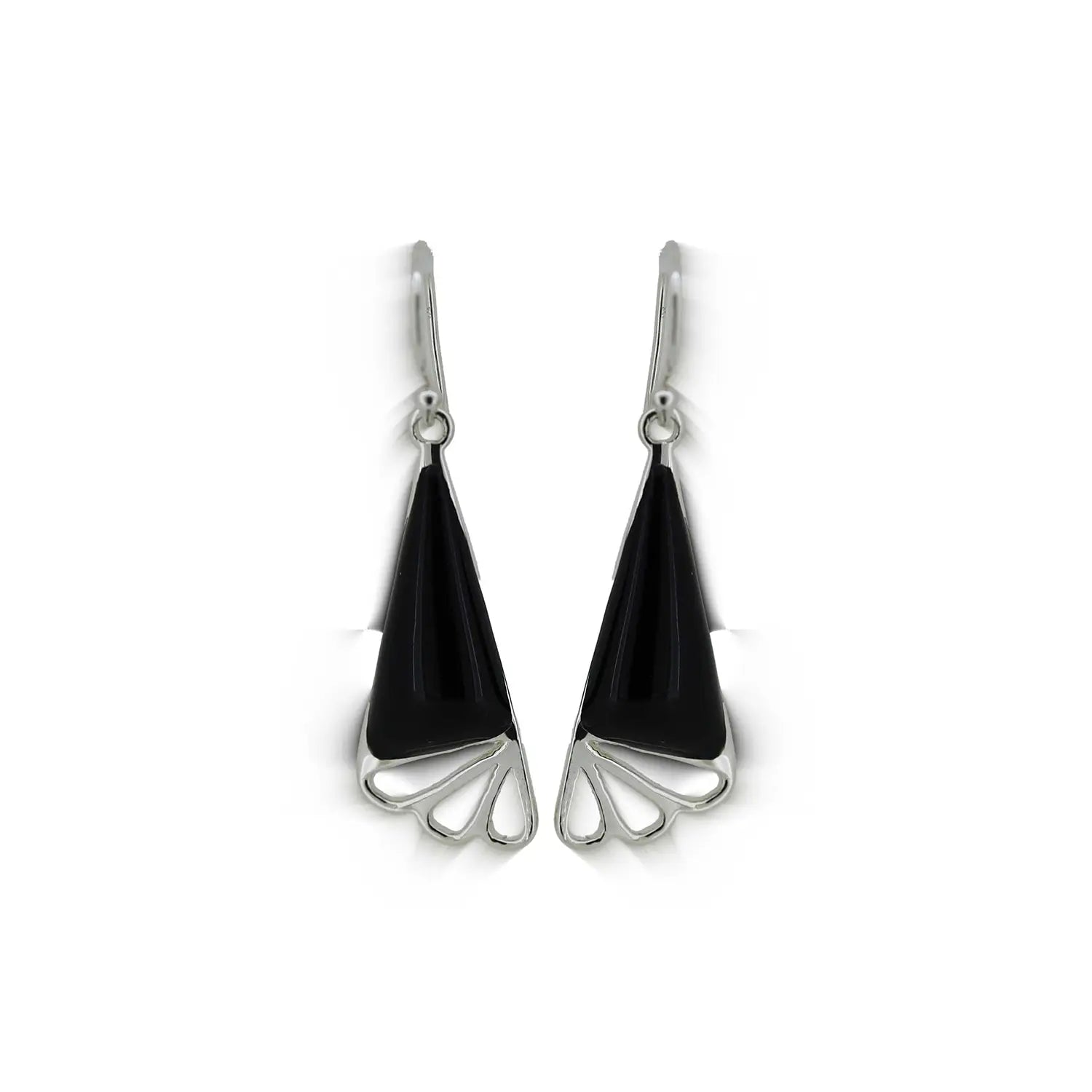 Pure Silver Earrings with Black - Made With Pure 925 Silver