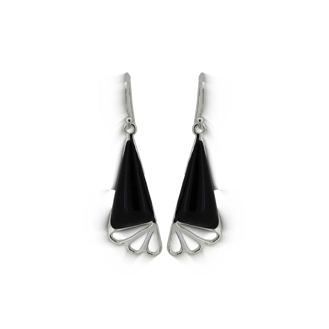 Pure Silver Earrings with Black - Made With Pure 925 Silver