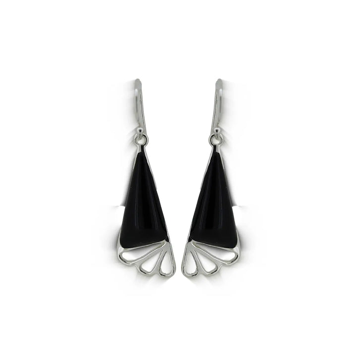 Pure Silver Earrings with Black - Made With Pure 925 Silver