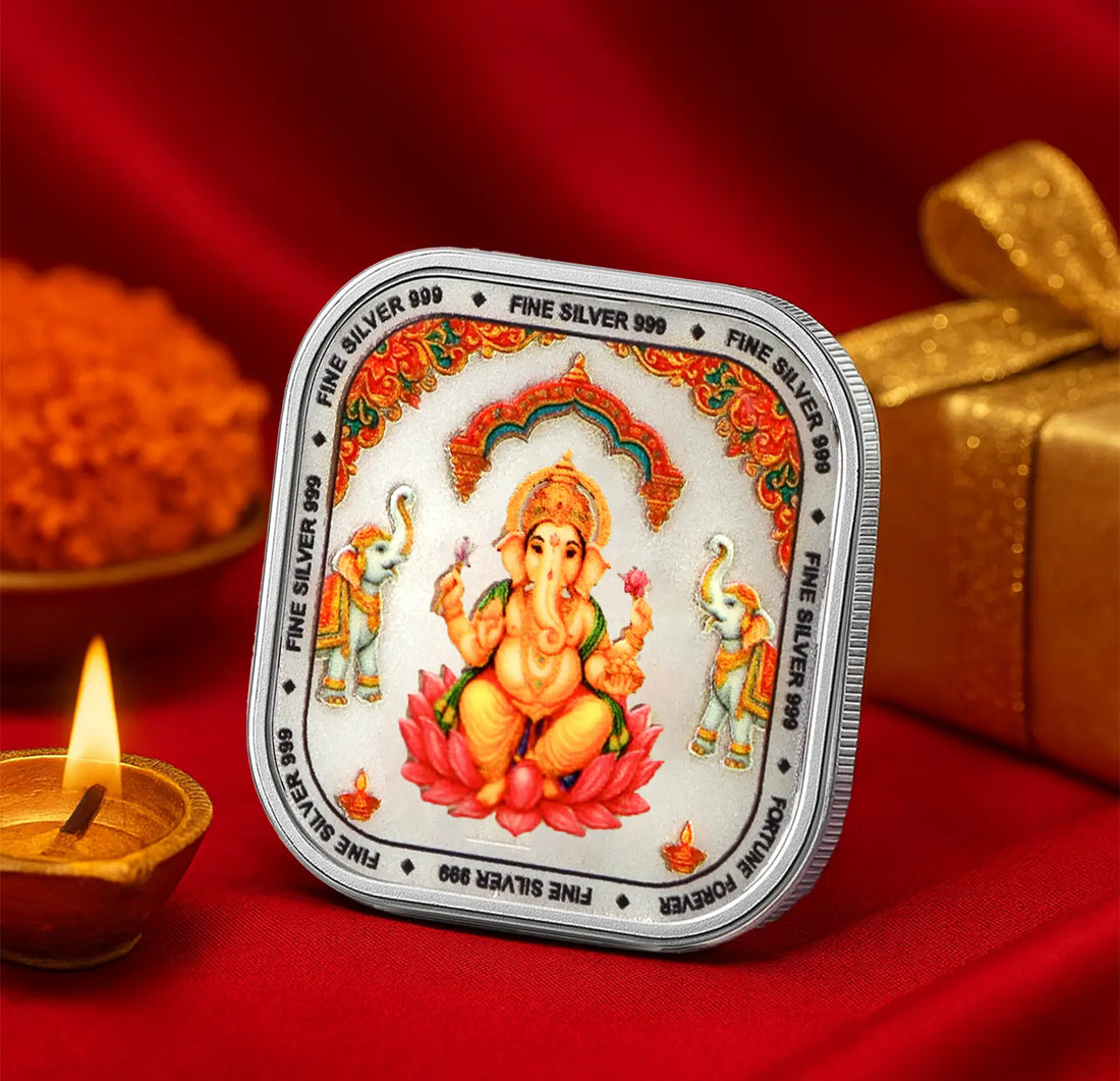 Lord Ganesha Fine Silver Coin - Made With Pure 925 Silver