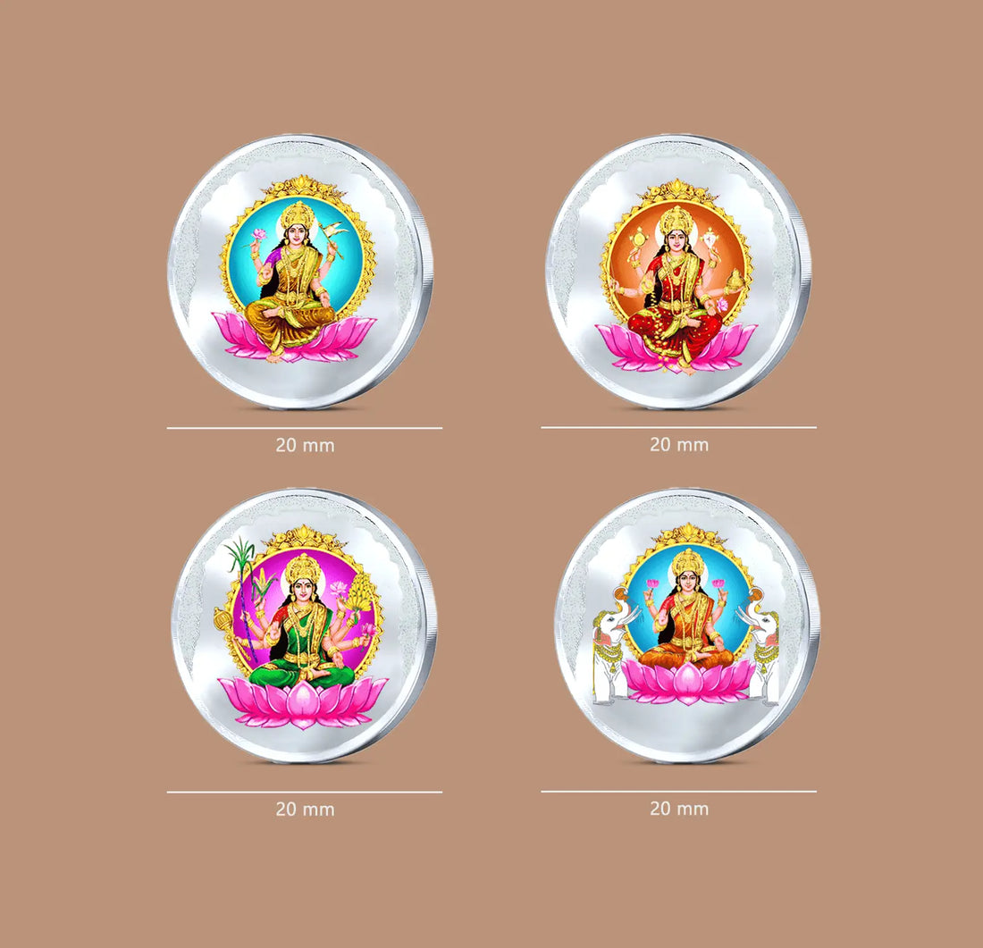 Ashtalakshmi Pure Silver Coin Collection – 8 Forms of Goddess Lakshmi - Made With Pure 999 Silver