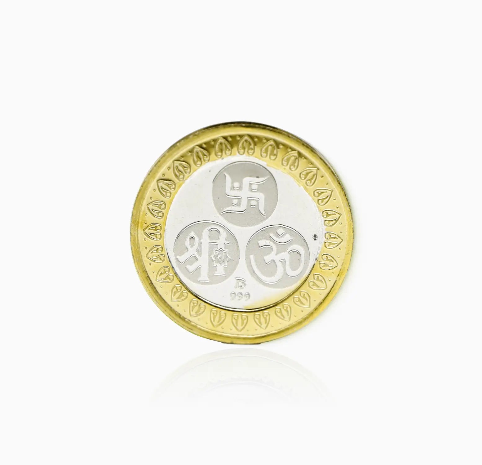 Lakshmi Ganesh Saraswati Gold-Plated Silver Coin - Made With Pure 925 Silver