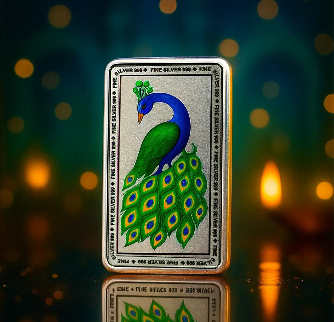 Royal Peacock Fine Silver Bar  - Made With Pure 925 Silver