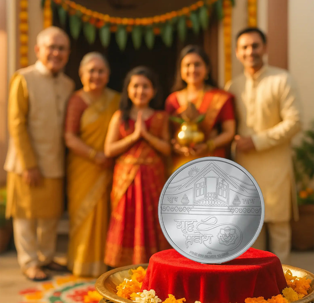 Griha Pravesh Fine Silver Coin - Made With Pure 925 Silver
