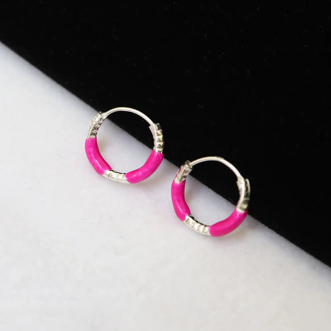 Lime Twist Silver Hoop Earrings - Made With Pure 925 Silver