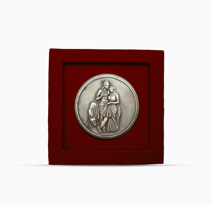 Radha Krishna Pure Silver Coin  - Made With Pure 925 Silver