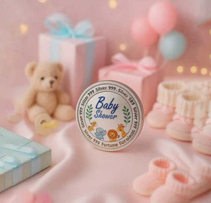 Baby Shower Fine Silver Coin - Made With Pure 925 Silver