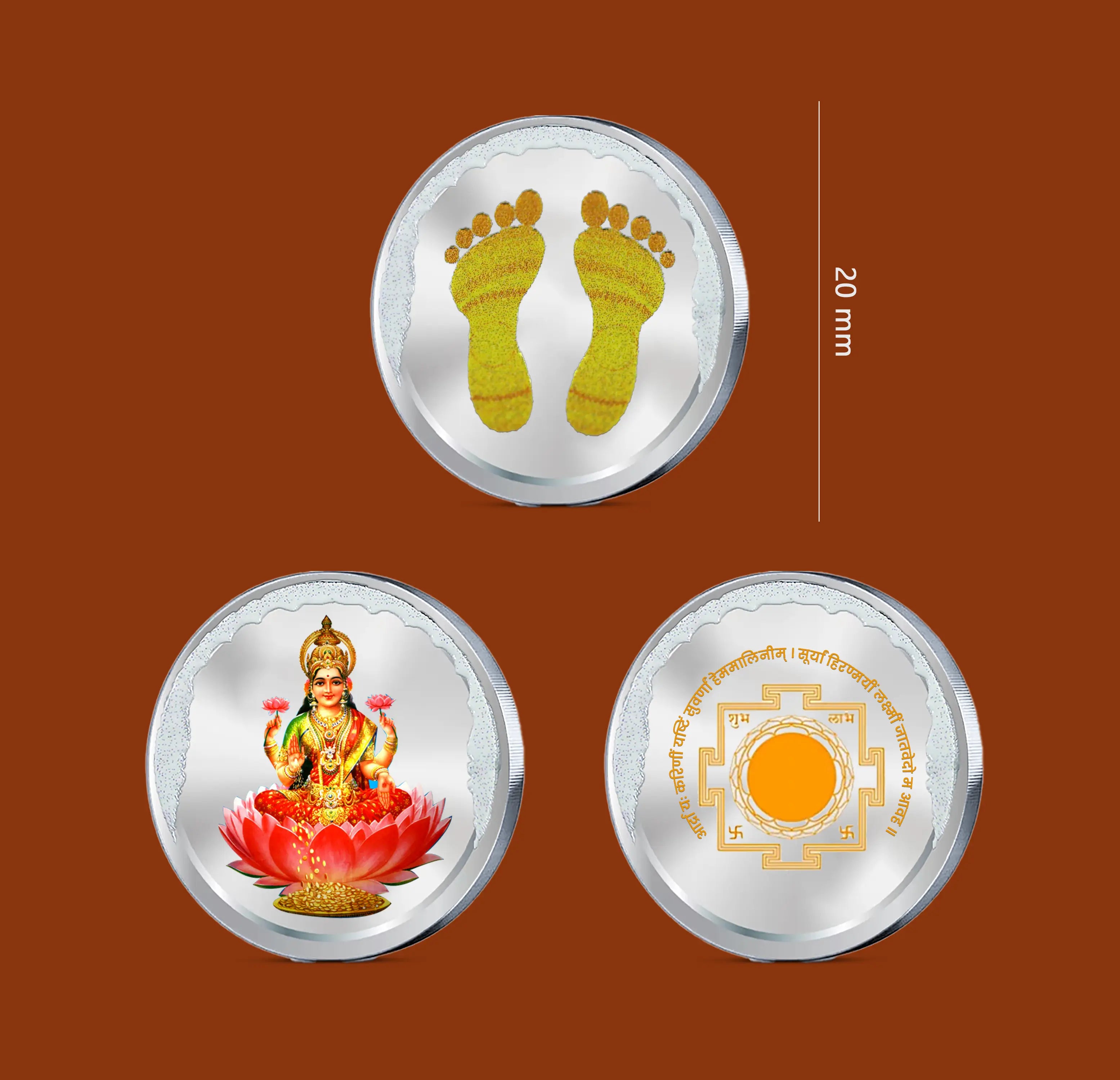 Auspicious Pure Silver Coin Gift Set – Goddess Lakshmi Collection - Made With Pure 999 Silver