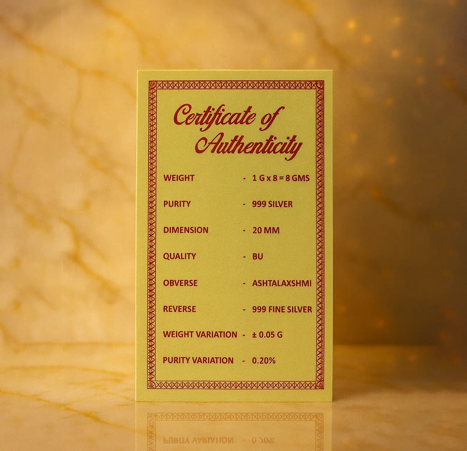 Ashtalakshmi Pure Silver Coin Collection – 8 Forms of Goddess Lakshmi - Made With Pure 999 Silver