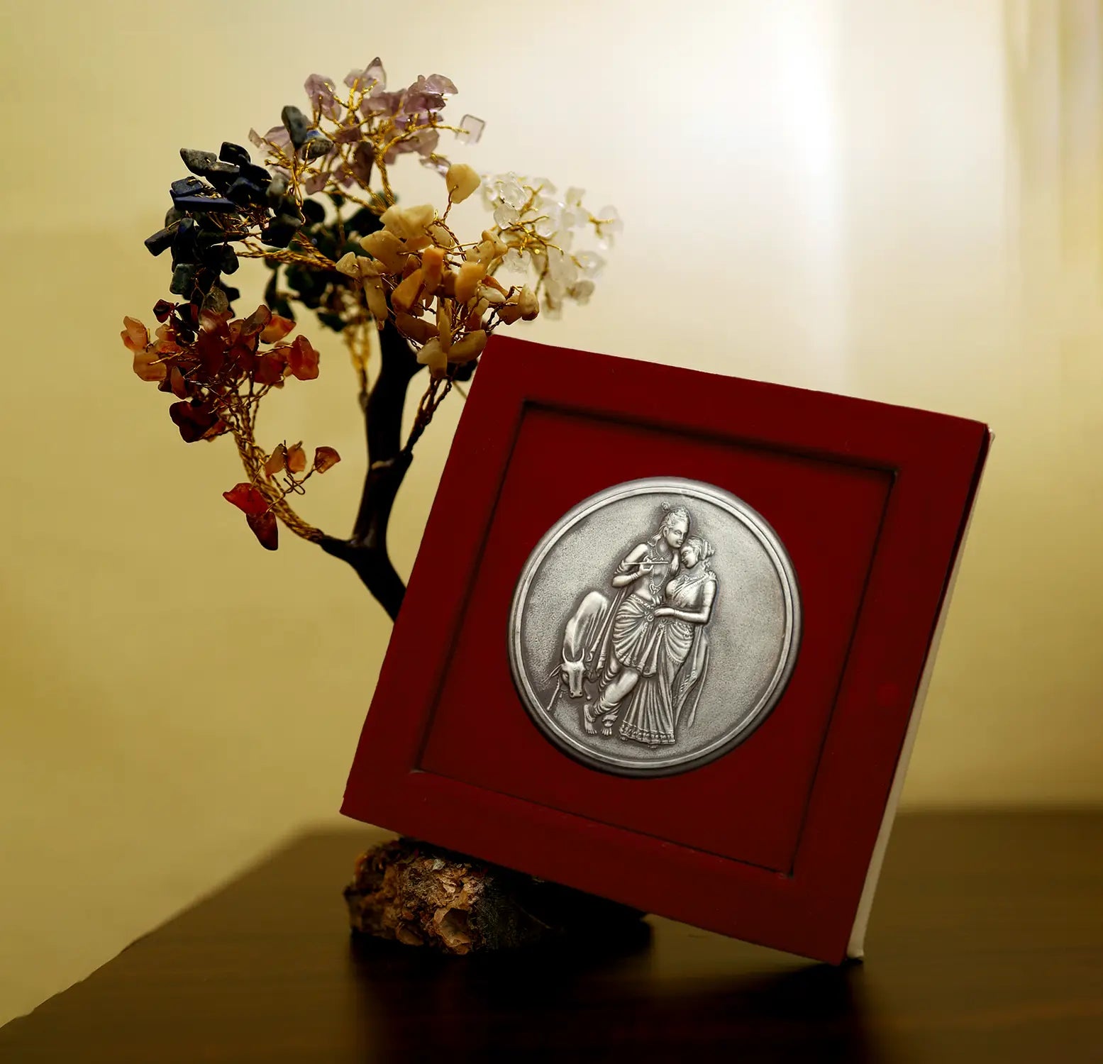 Radha Krishna Pure Silver Coin  - Made With Pure 925 Silver
