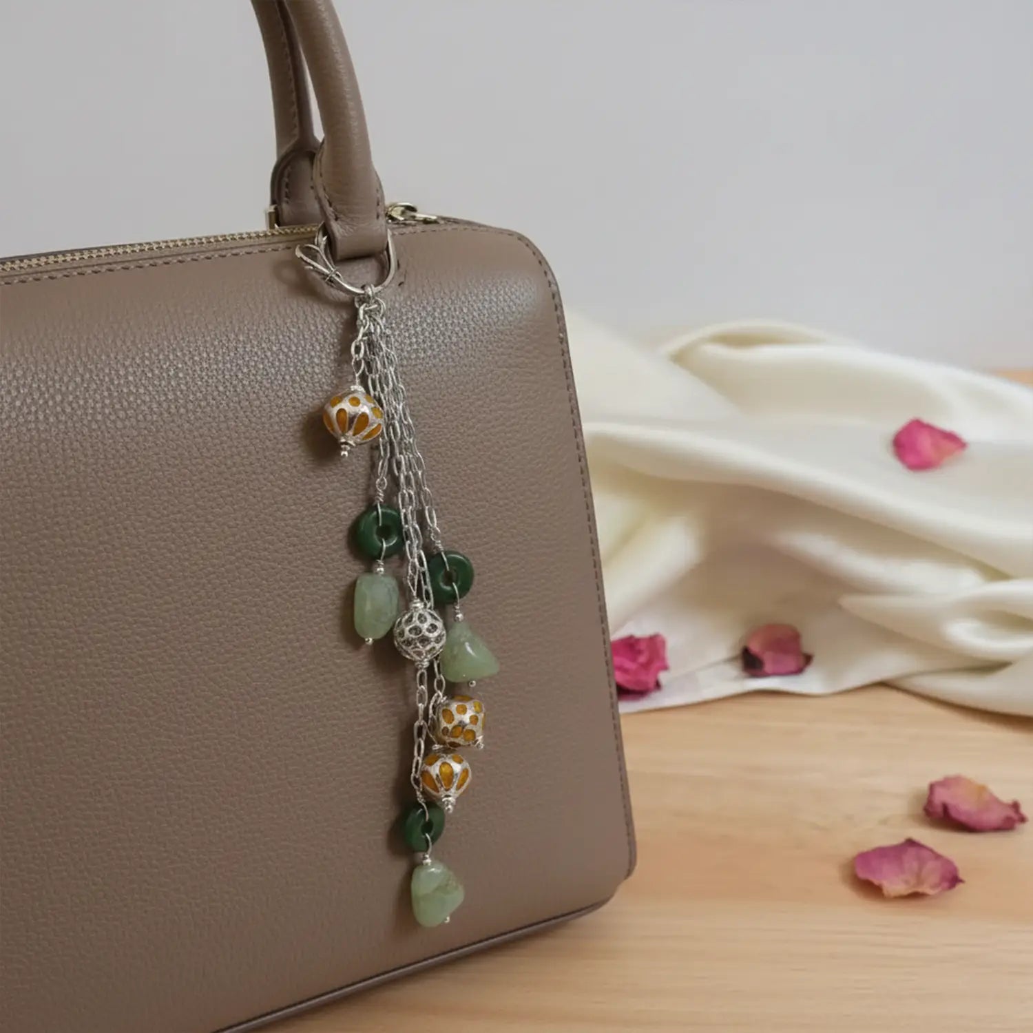 Elegant Green Gemstone Silver Accessory- Made With Pure 925 Silver