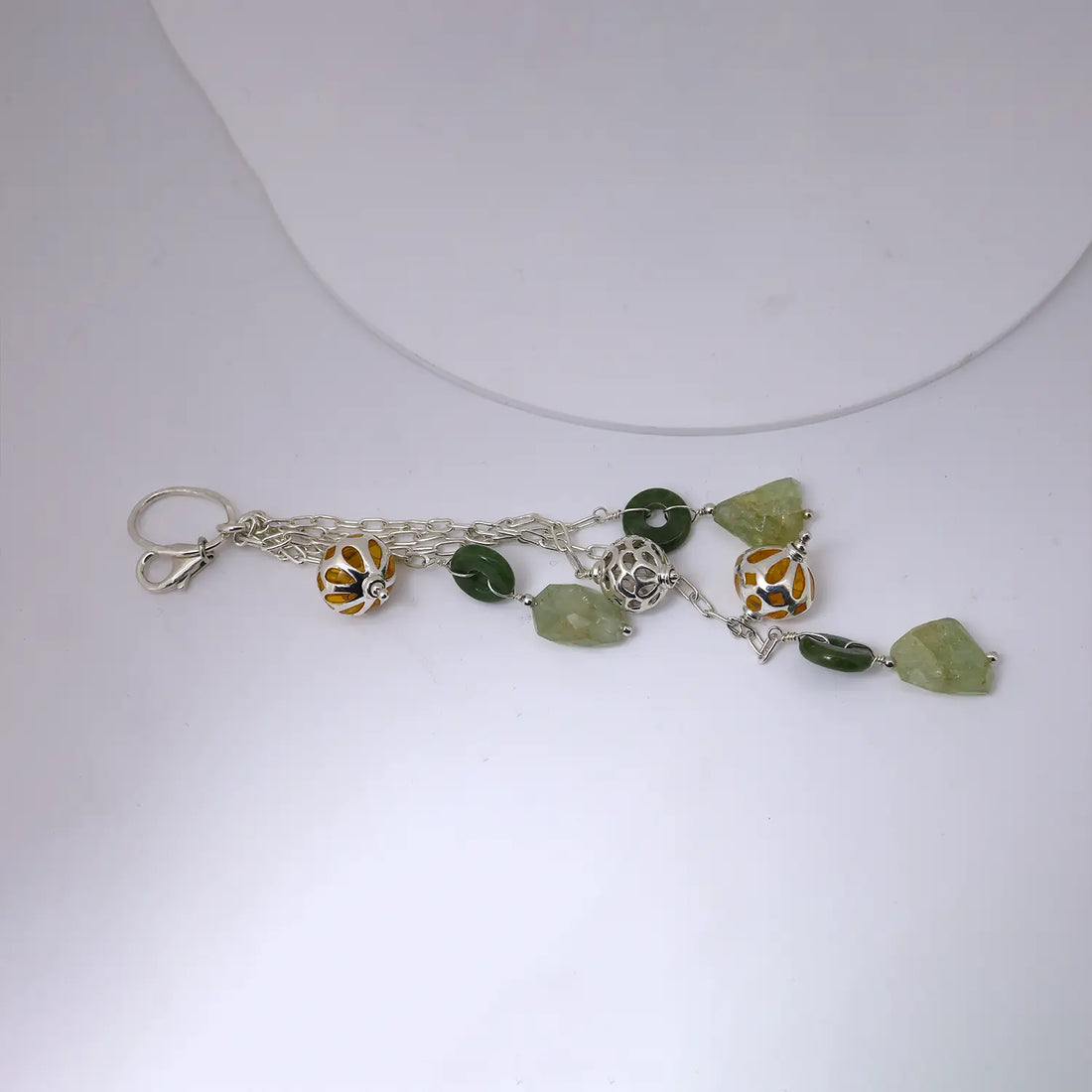 Elegant Green Gemstone Silver Accessory- Made With Pure 925 Silver