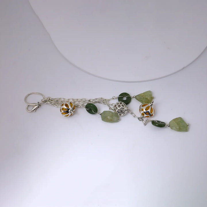 Elegant Green Gemstone Silver Accessory- Made With Pure 925 Silver