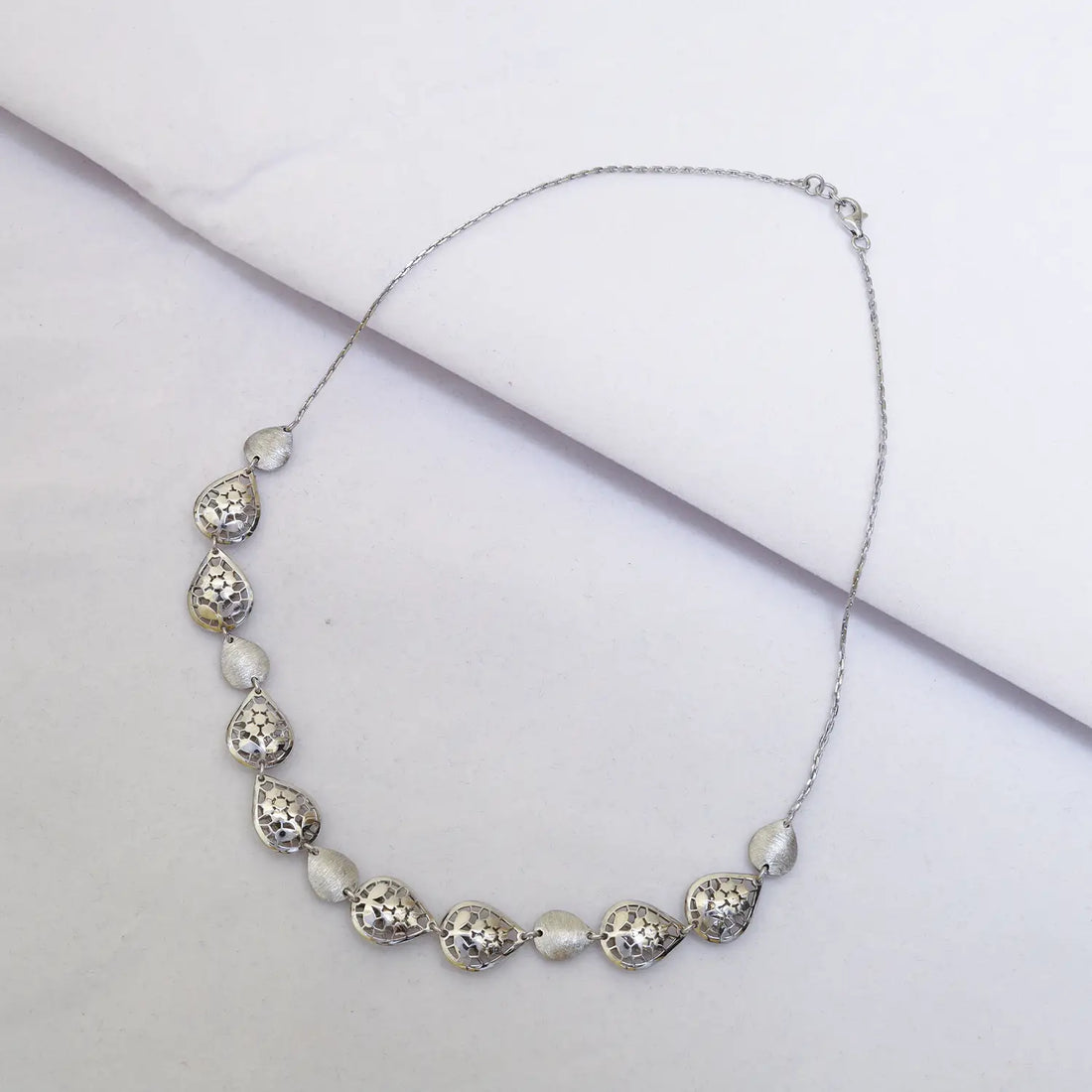 Elegant Teardrop Cascade Pure Silver Necklace Set- Made With Pure 925 Silver